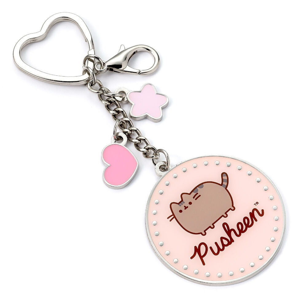 Pusheen Cat nyckelring, söt tecknad design, hållbart material