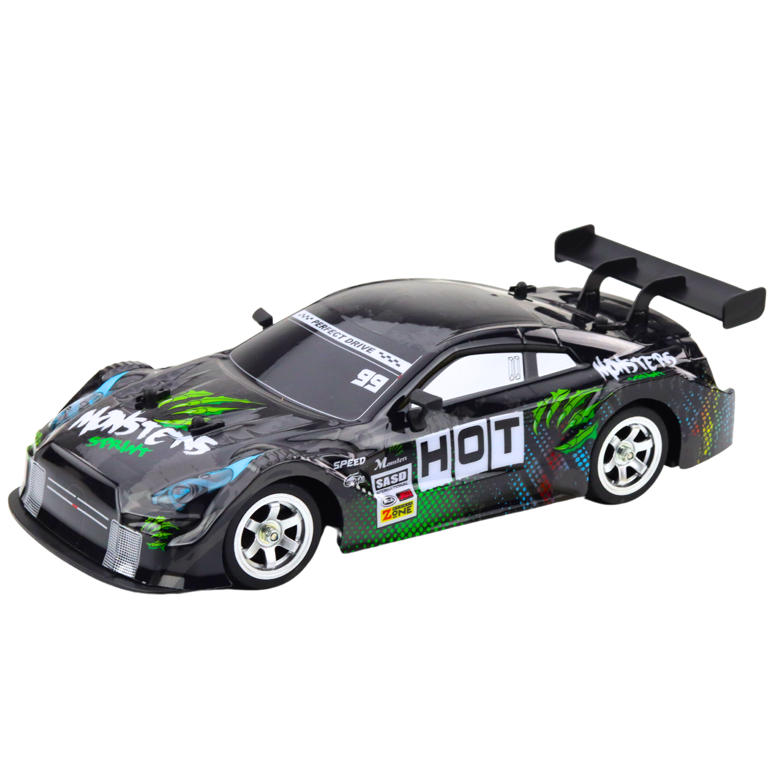RC Drift Car 1:16, Svart-Grön, 30km/h