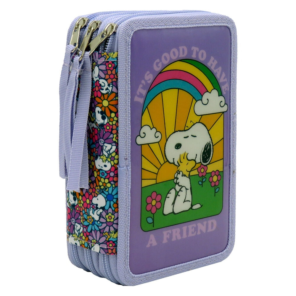 Snoopy pennfodral med dragkedja, slitstarkt material, rolig design