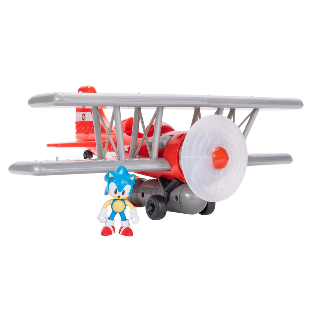 Sonic Tornado Biplane Toy med Spin-funktion och enkel montering