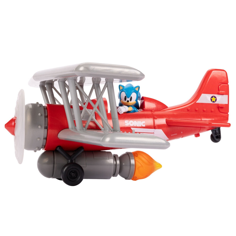 Sonic Tornado Biplane Toy med Spin-funktion och enkel montering