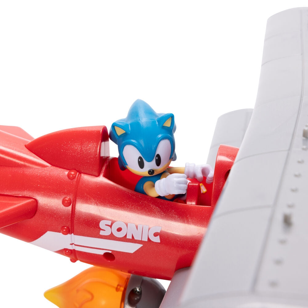 Sonic Tornado Biplane Toy med Spin-funktion och enkel montering