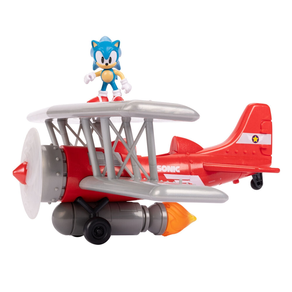 Sonic Tornado Biplane Toy med Spin-funktion och enkel montering