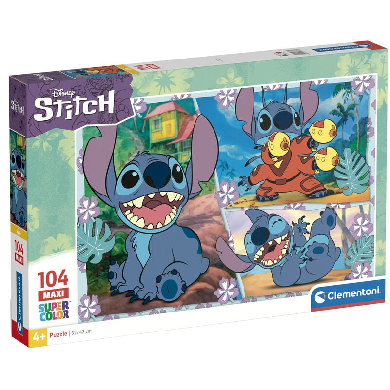Stitch Maxi Puzzle 104 bitar för rolig familjeunderhållning
