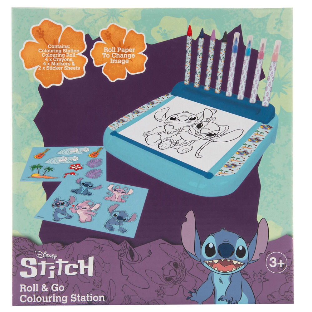 Stitch Roll & Go Coloring Station med bärbar design, enkel rengöring