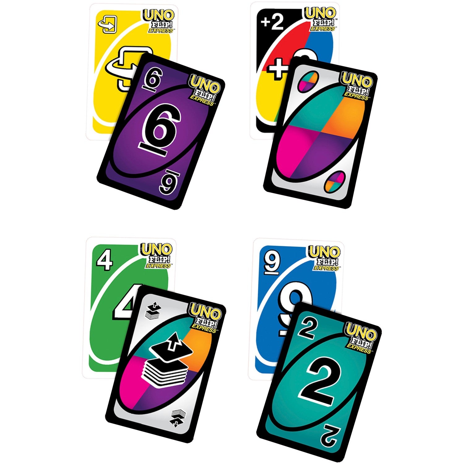 Uno Flip Express Kortspel, Fartfyllt, 2-3 Spelare