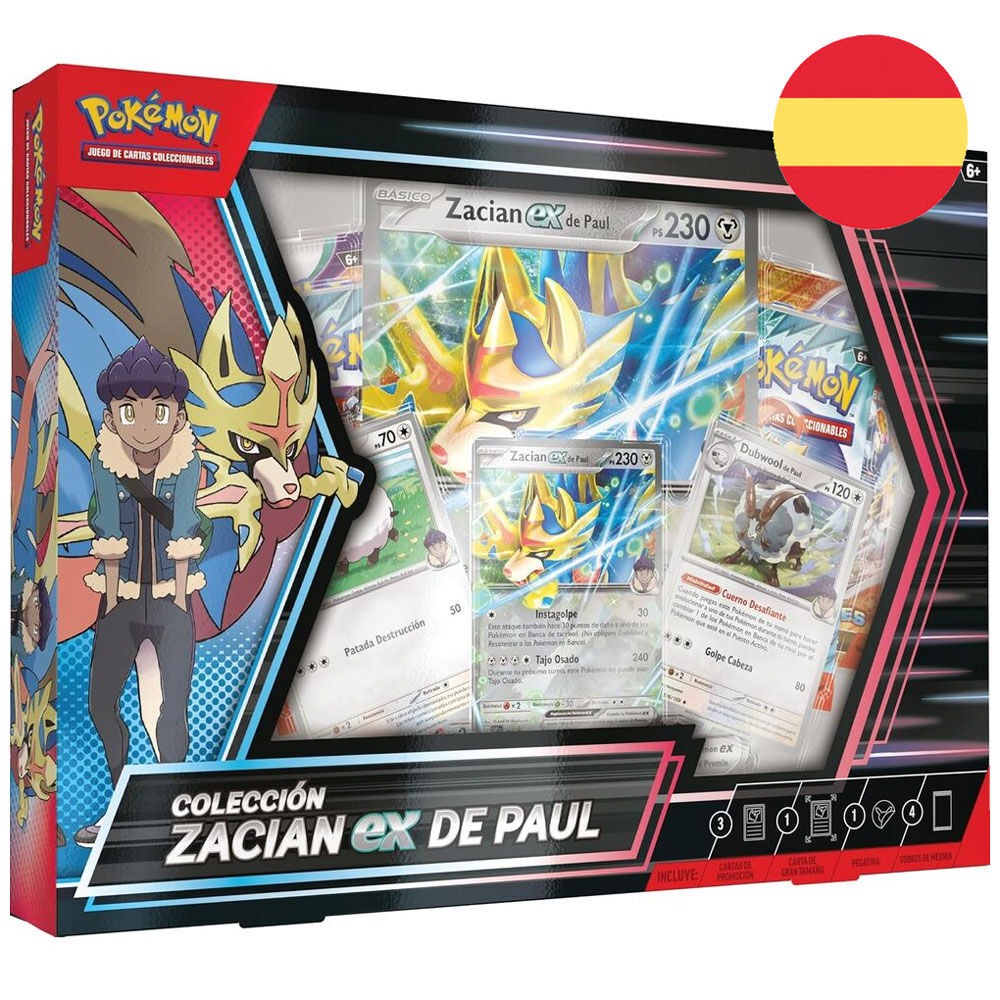 Zacian Ex Pokémon Collectible Card Blister Set, Spanish Edition