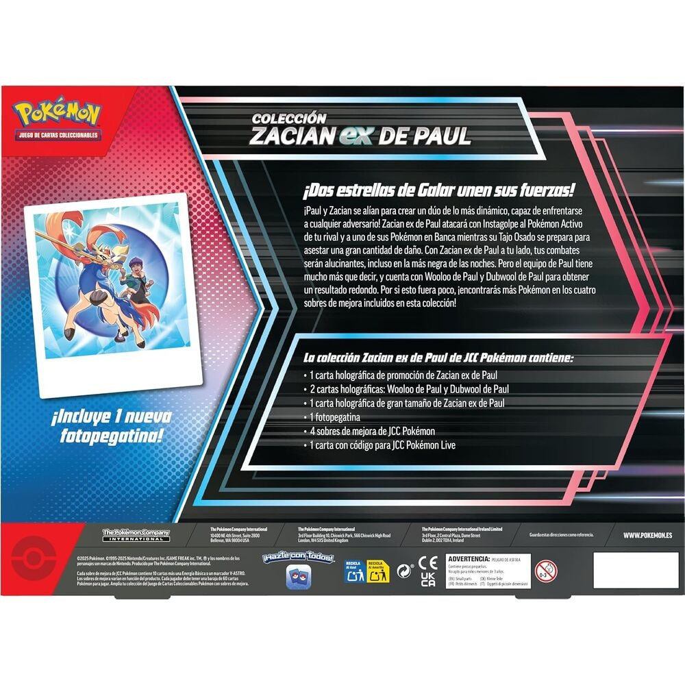 Zacian Ex Pokémon Collectible Card Blister Set, Spanish Edition