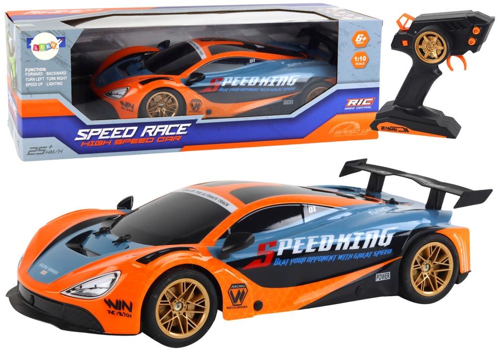 1:10 Orange RC Sportsbil - 25 km/t hastighet, LED-lys