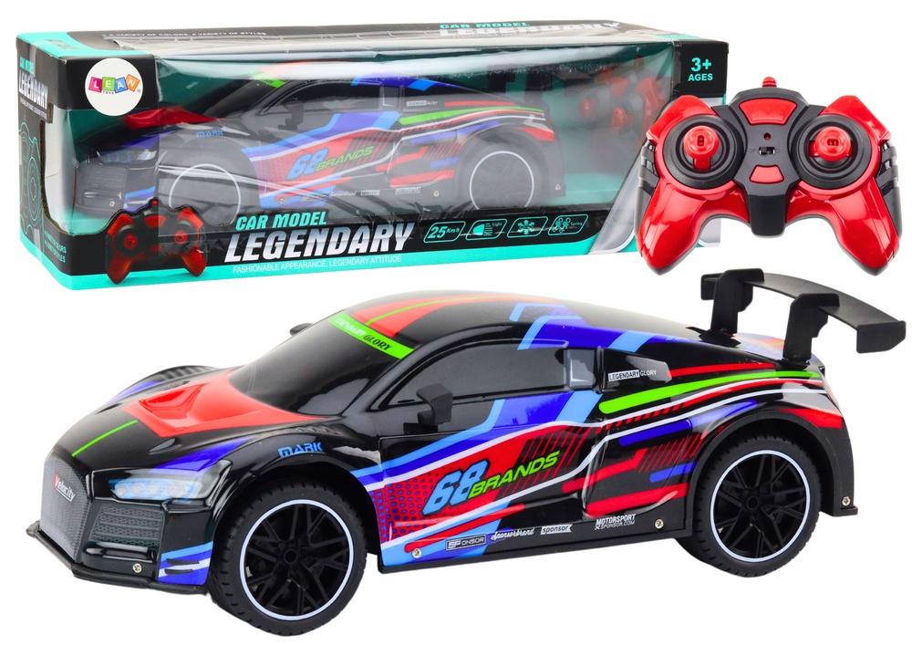 1:10 RC sportsbil, 25km/t, LED-lys, sort