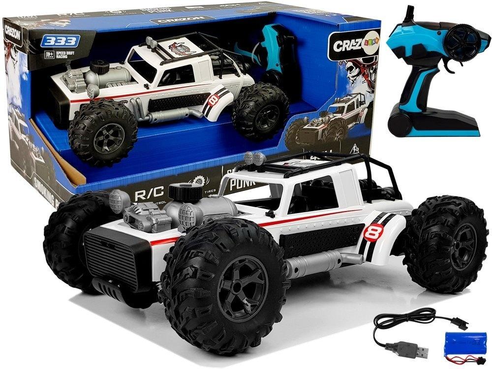 1:12 RC Buggy 2.4G Hvid 20 km/t med Steam Effect