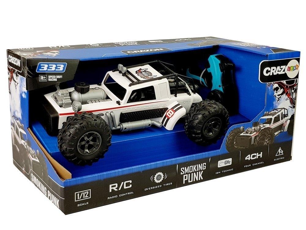 1:12 RC Buggy 2.4G Hvid 20 km/t med Steam Effect