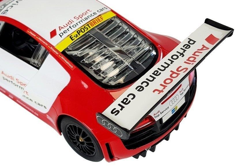 1:14 Audi R8 LMS R/C bil - Hvid-rød, lys, realistisk detalje