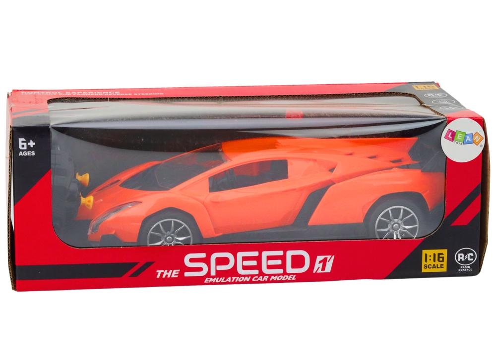 1:16 Orange RC bil med lys &amp; 20 km/t hastighed