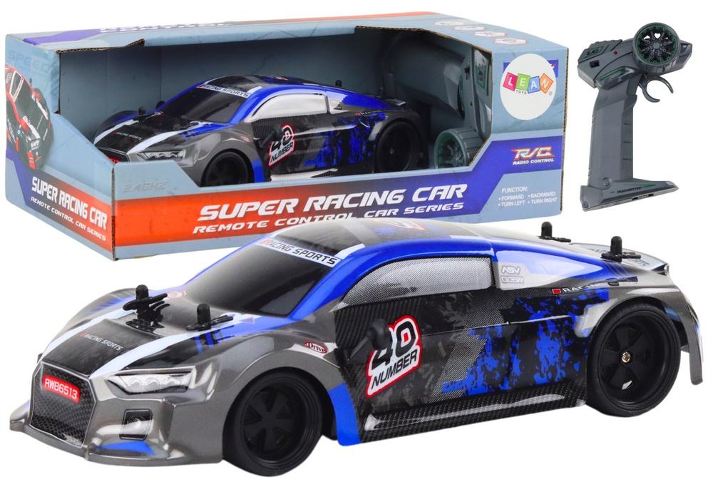 1:18 RC Drift Car - Blå, gummidäck, 2,4G-kontroll