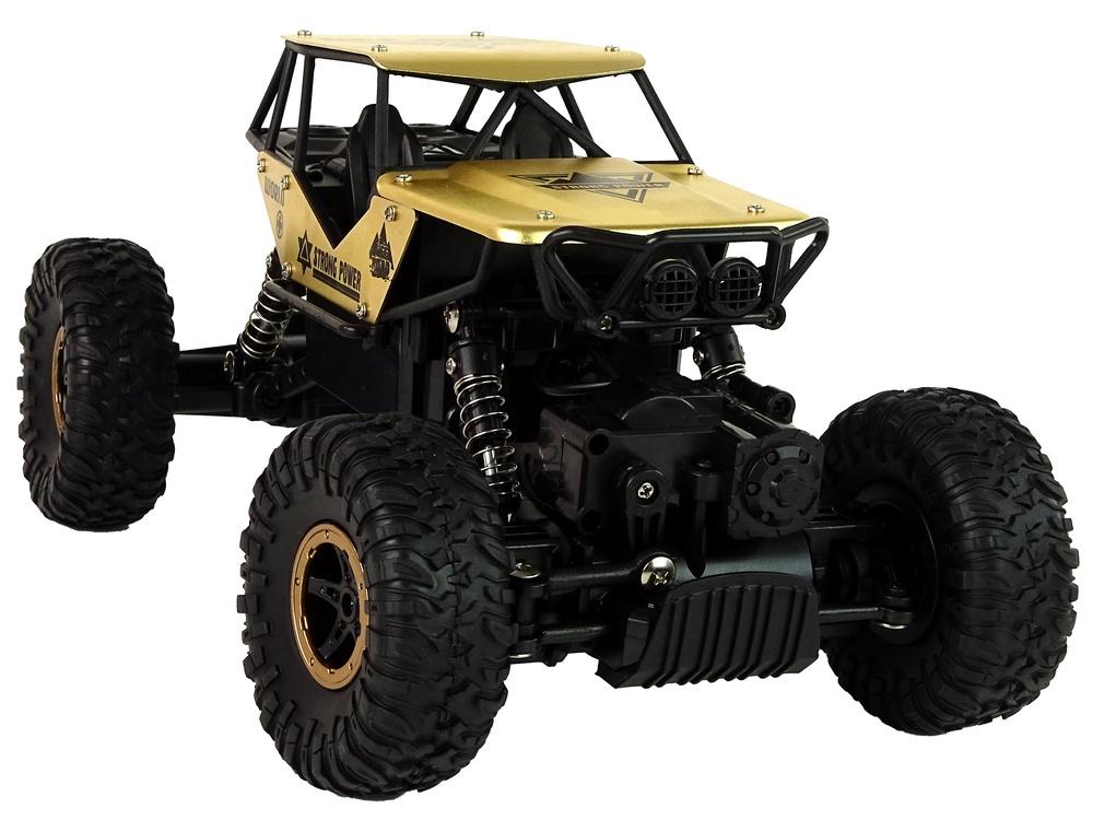 1:18 RC High Wheels Off-Road Car - Sort &amp; Guld