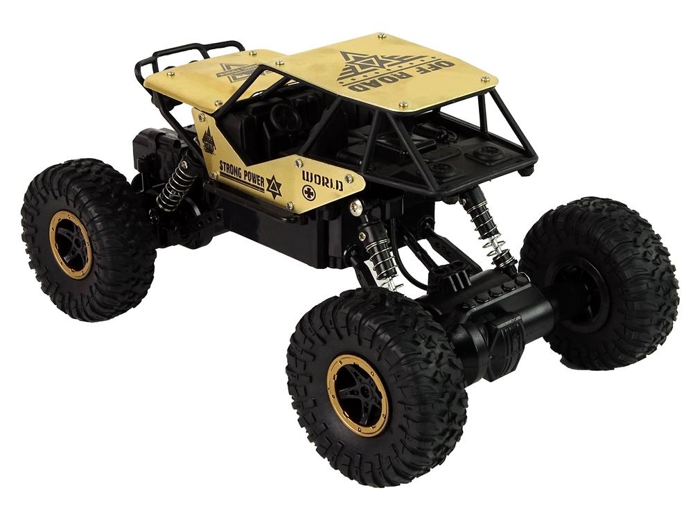 1:18 RC High Wheels Off-Road Car - Sort &amp; Guld