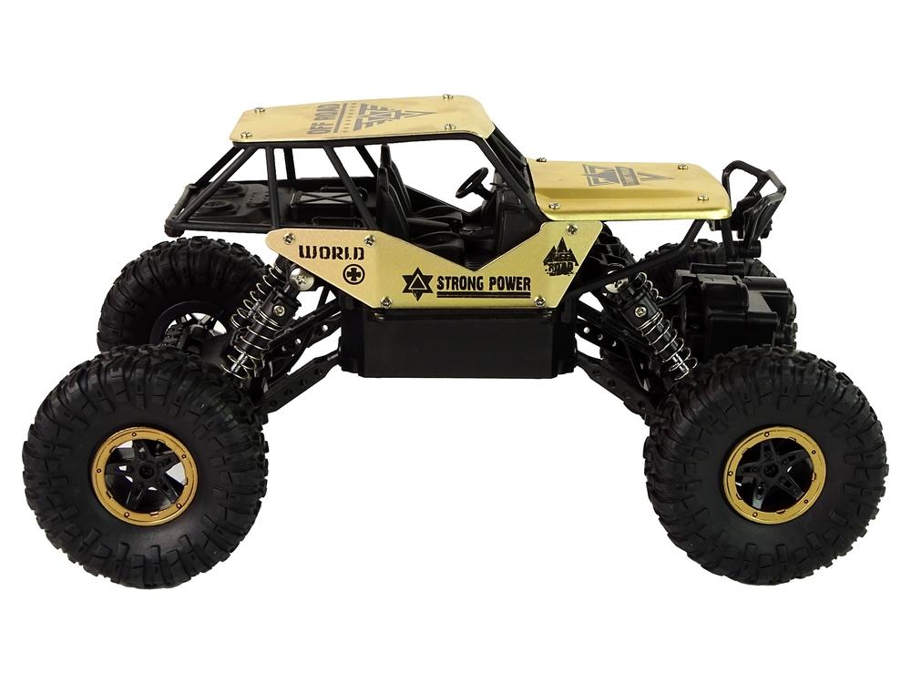 1:18 RC High Wheels Off-Road Car - Sort &amp; Guld