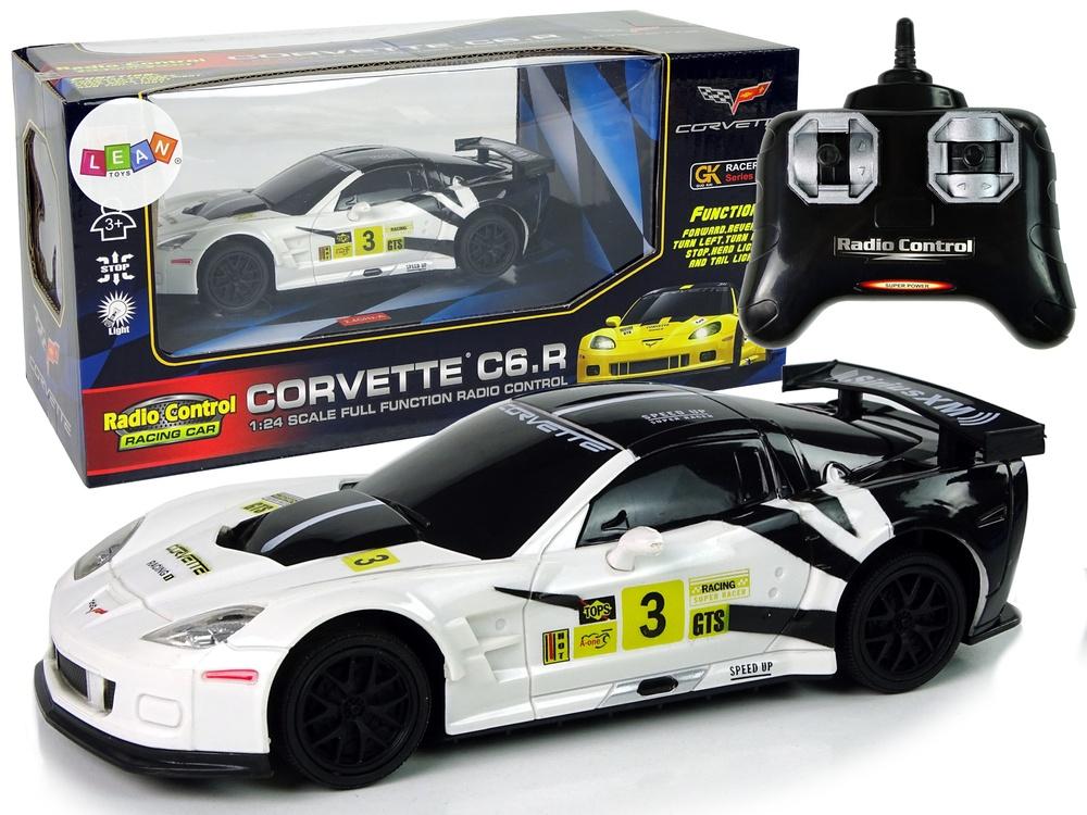 1:24 R/C Corvette C6.R Hvid - Realistisk, 2,4G, let