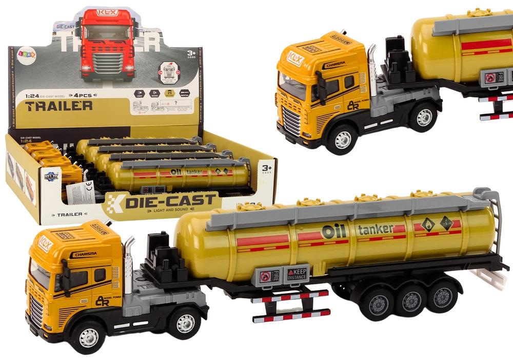 1:24 Yellow Fuel Tank Truck TIR - Lys, lyder, avtakbar