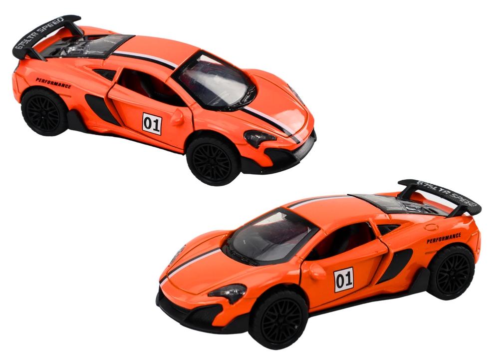 1:32 Orange Sports Car - Friction Drive &amp; åpningsdører