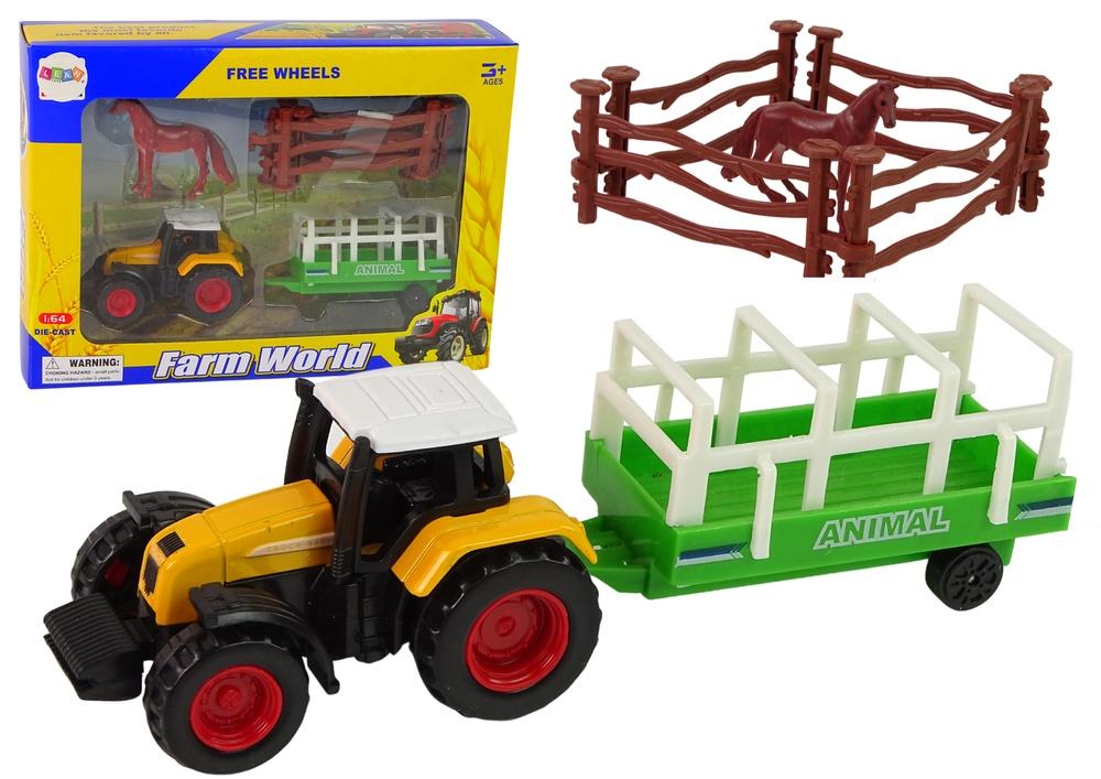 1:64 Farm Set - Moro med traktor, henger, hest og gjerde!