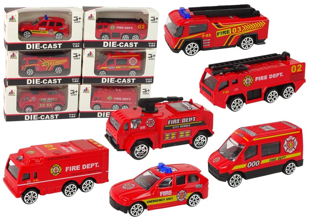 1:64 Fire Brigade Resorak: Pull-Back, lätta, säkra leksaksbilar