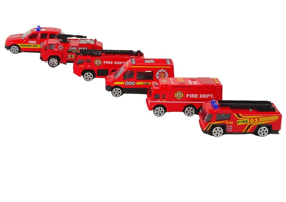 1:64 Fire Brigade Resorak: Pull-Back, lätta, säkra leksaksbilar