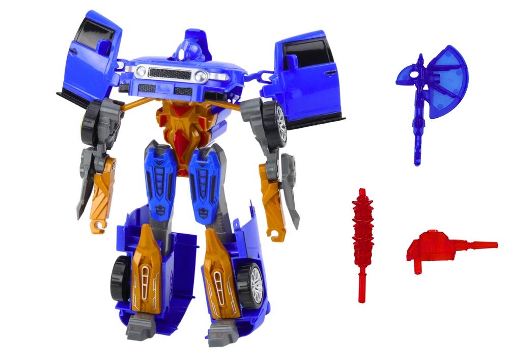 2in1 Blue Auto Robot: Transform, Battle och Race Fun