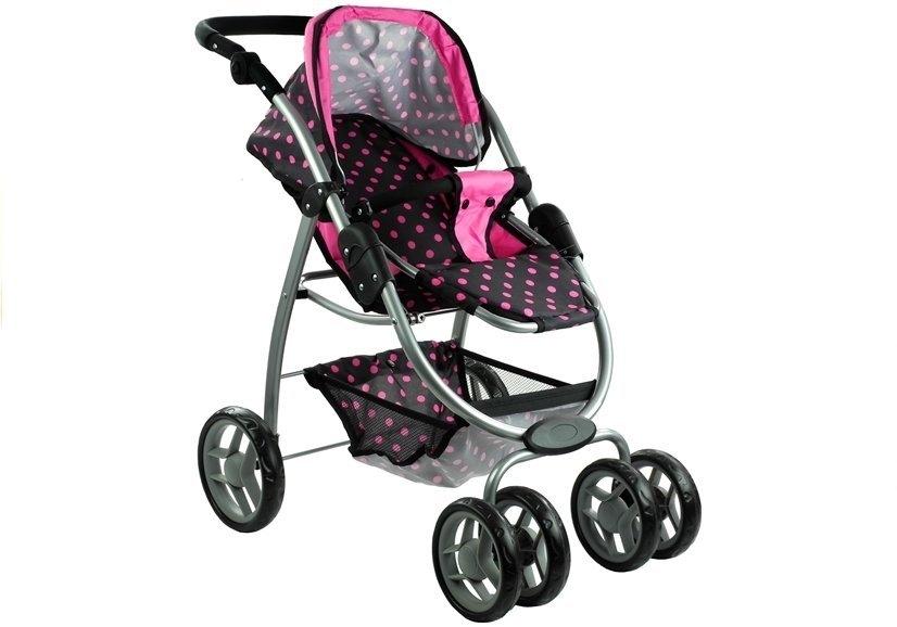 2in1 Doll Boggi & Barnvagn - Svart med rosa prickar Kul!