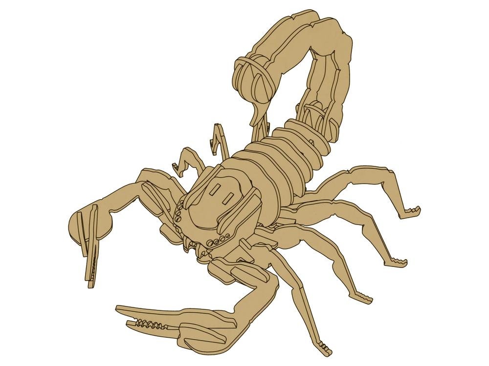 35-delers tre 3D Scorpion Puzzle - Pedagogisk moro