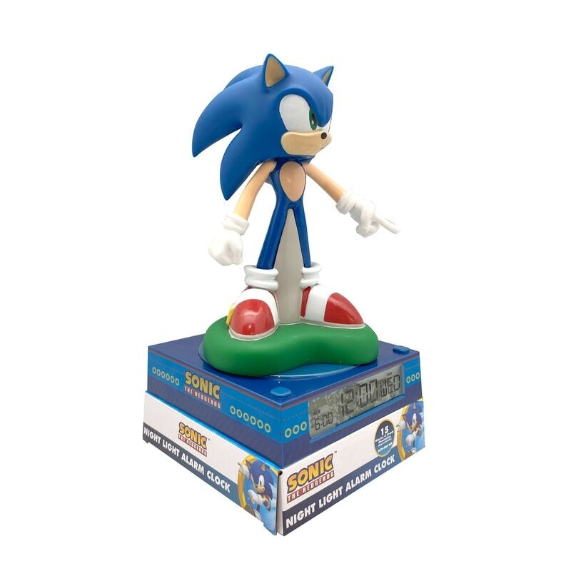 3D Sonic the Hedgehog-lampa med väckarklocka