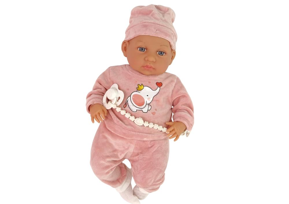 46 cm babydocka med rosa spene & elefantoutfit