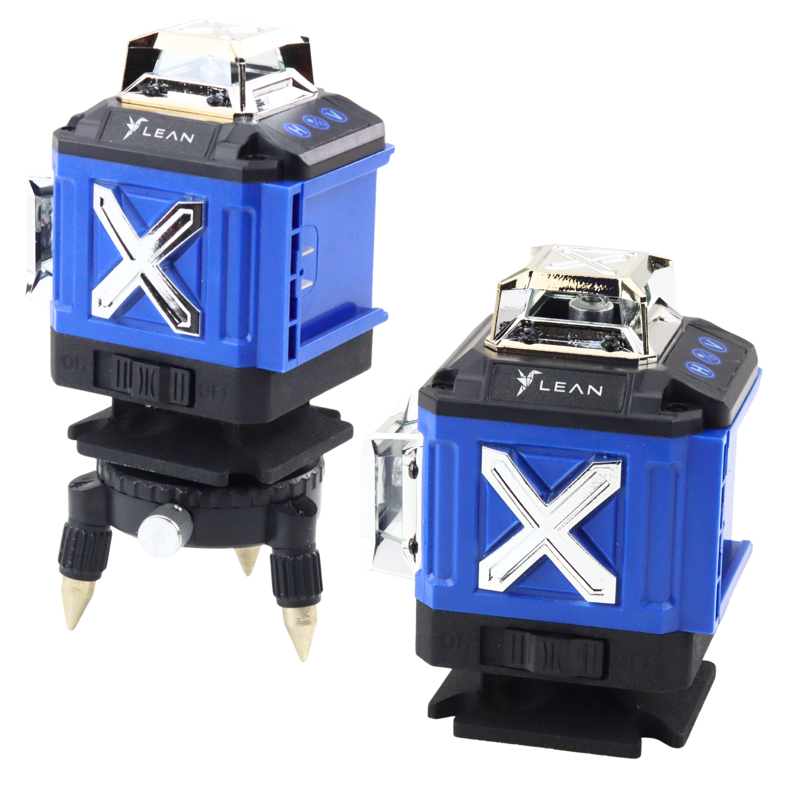 4D lasernivå, 16 linjer, fodral, 2 batterier, blå