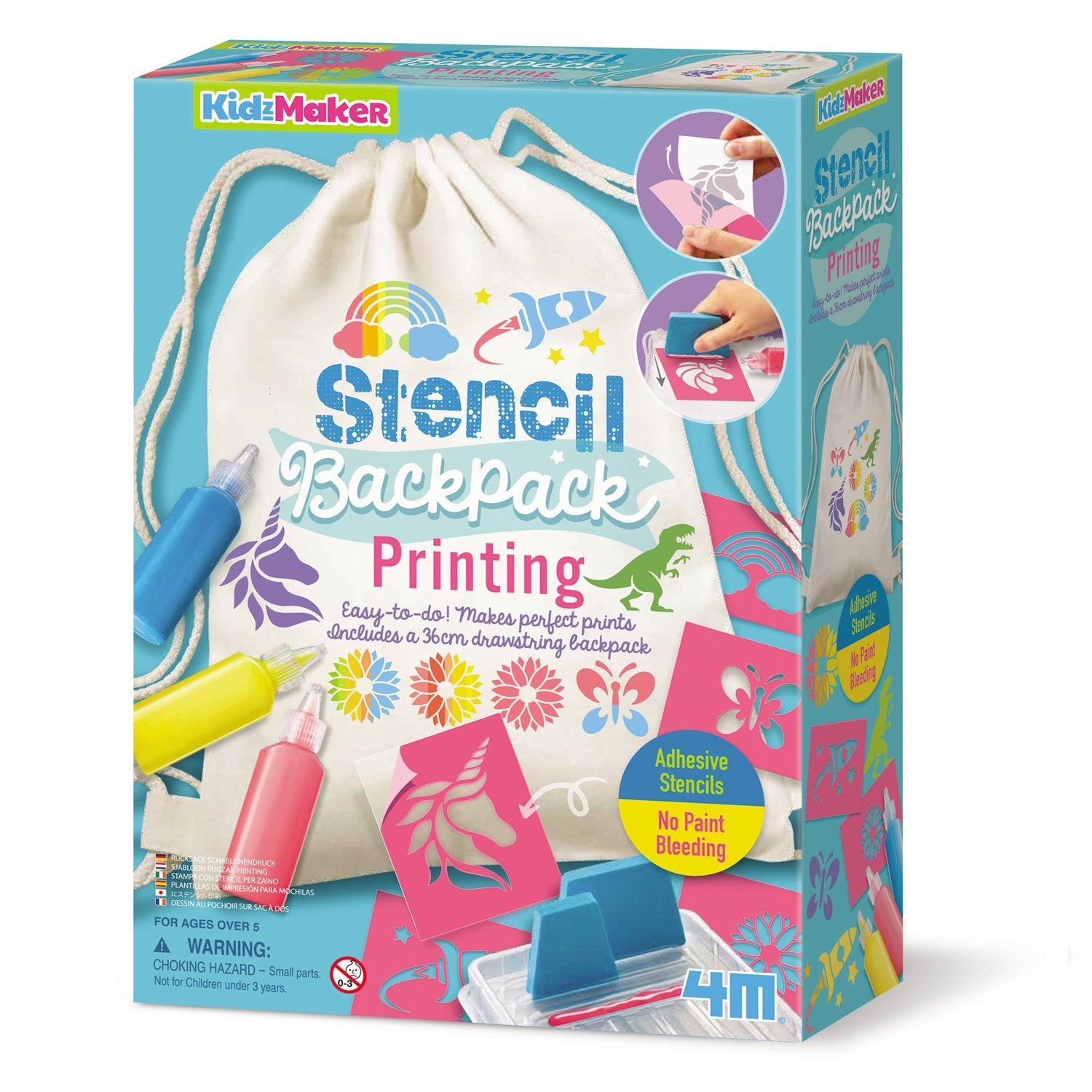 4M Kidzmaker DIY Sett Stencil Backpack Printing