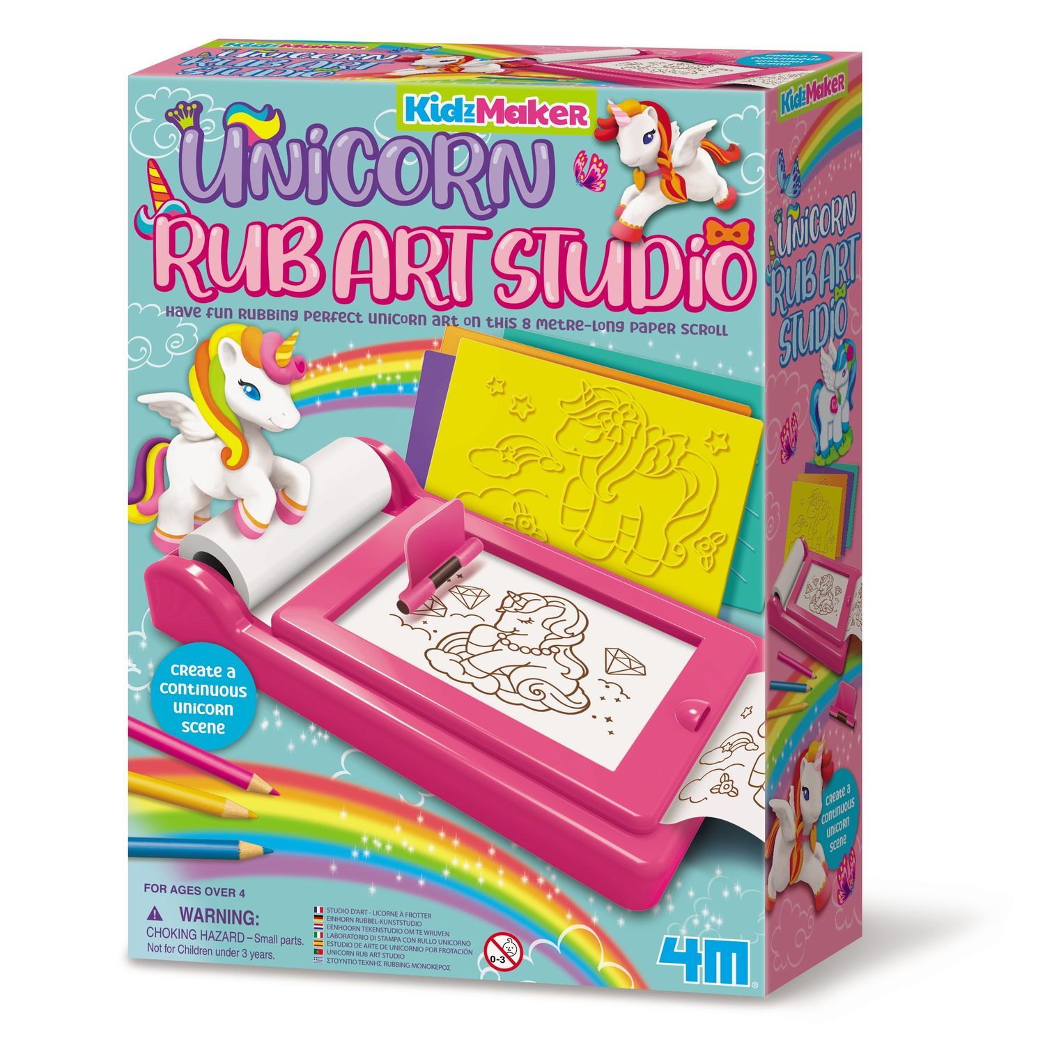 4M Kidzmaker DIY Sett Unicorn Rub Art Studio