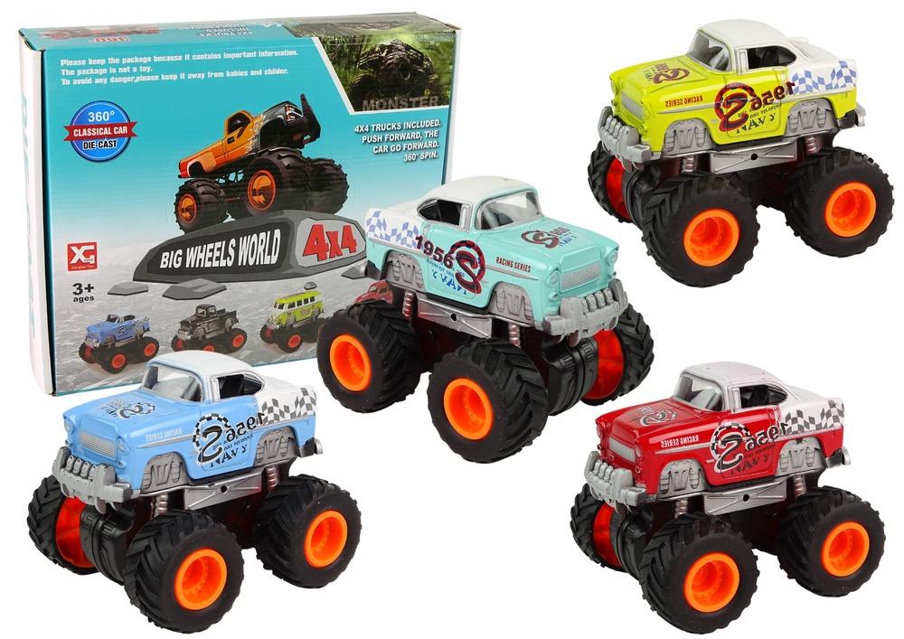 4x4 Classic Large Wheel Monster Truck - 4 farger tilgjengelig