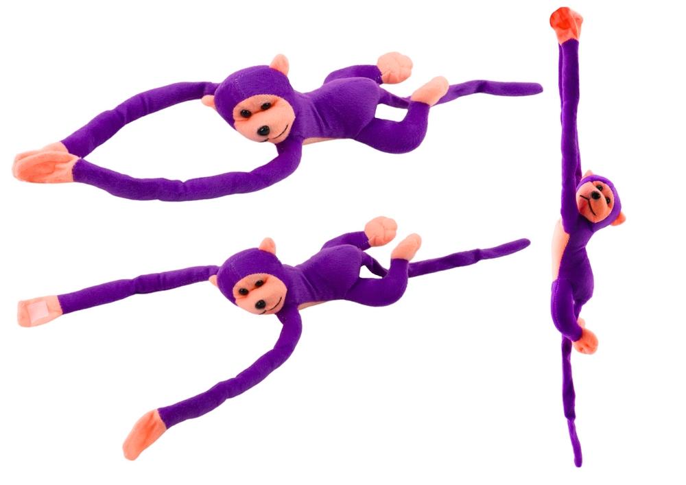 60 cm Purple Plush Monkey Mascot med lyd og borrelåshender