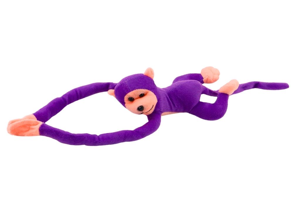 60 cm Purple Plush Monkey Mascot med lyd og velcrohænder