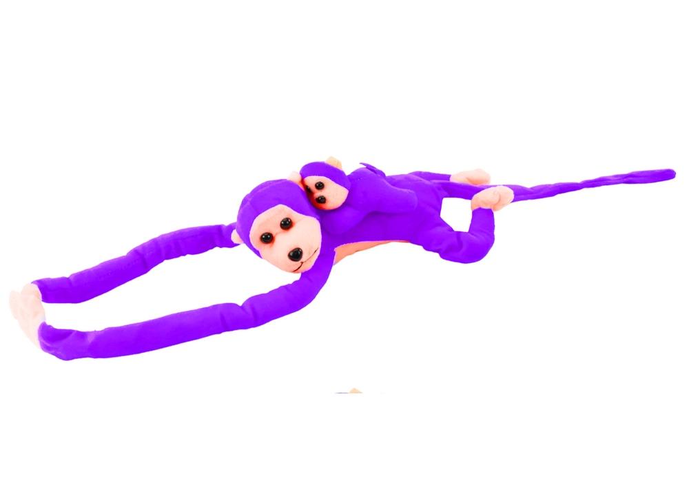 70 cm Purple Plush Monkey Duo - Blød, Velcro, CE-certificeret