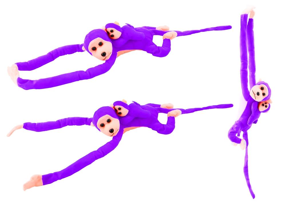 70 cm Purple Plush Monkey Duo - Myk, borrelås, CE-sertifisert