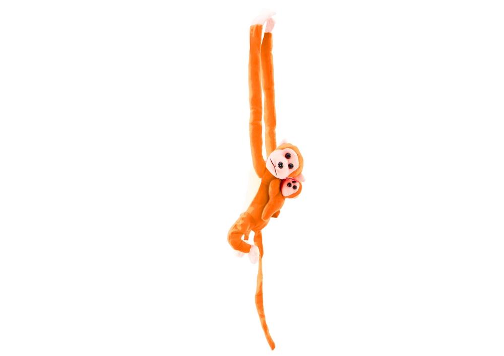 70 cm orange plysabe med baby, lyd og velcro