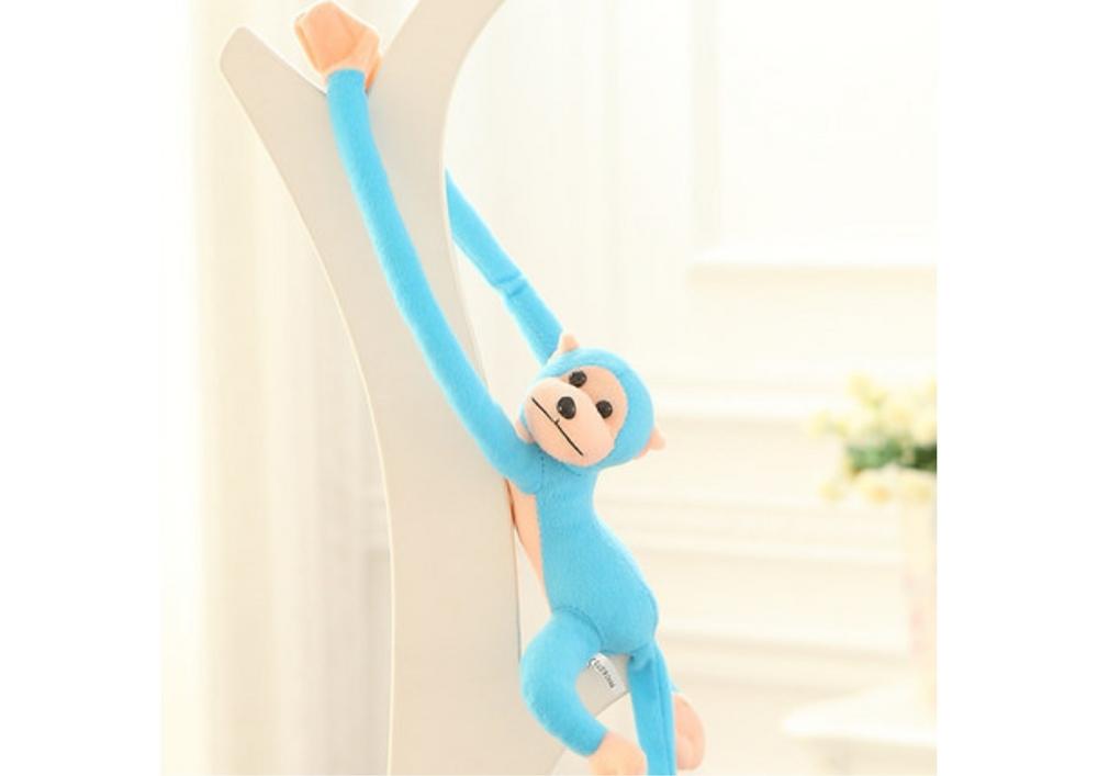 80 cm Blue Plush Monkey Mascot med ljud och kardborre