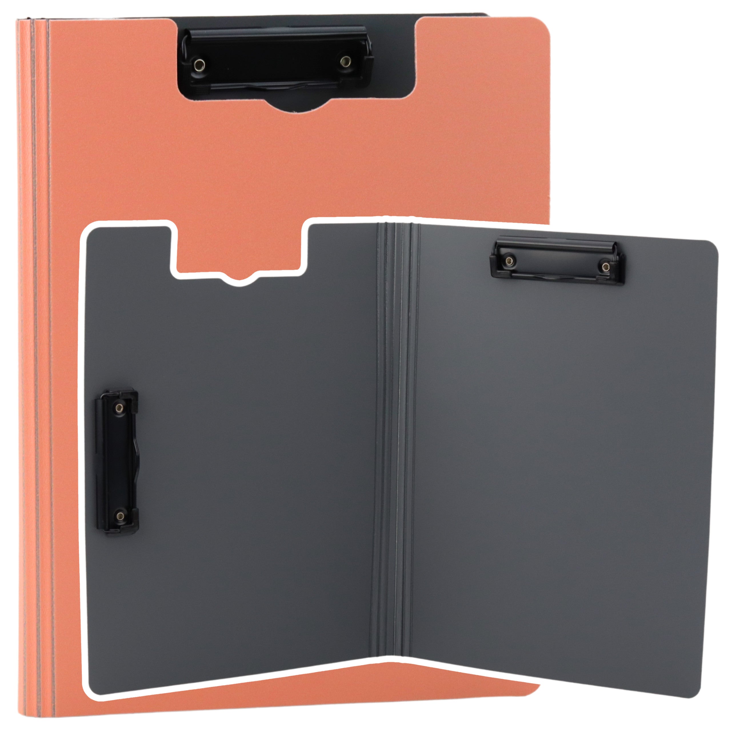 A4 rosa plast urklipp med lock och två klämmor