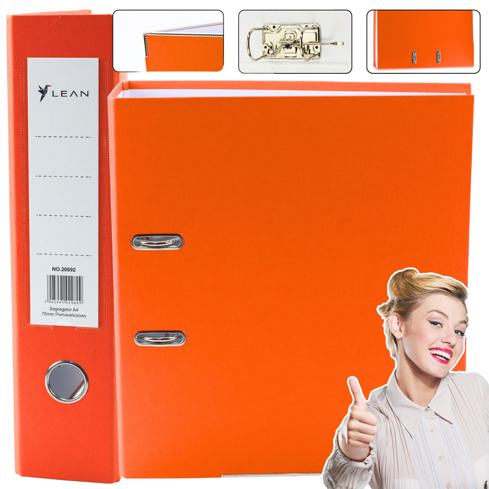 A4 spakbågsfil, 75 mm, orange