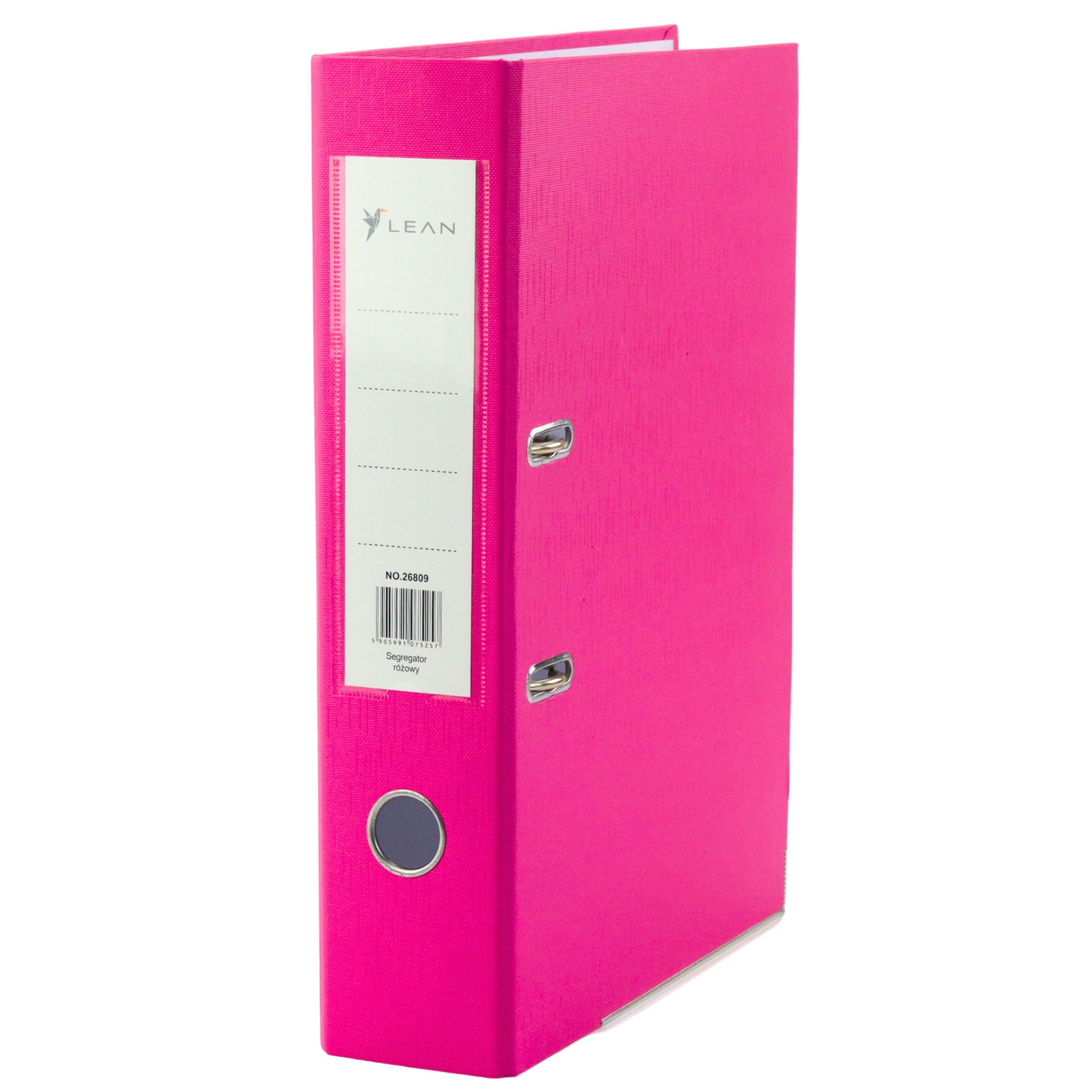 A4 spakbågsfil, 80 mm rygg, rosa