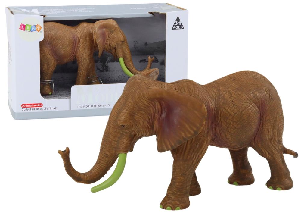 African Elephant Safari Figurine - 18cm Detaljert Brun