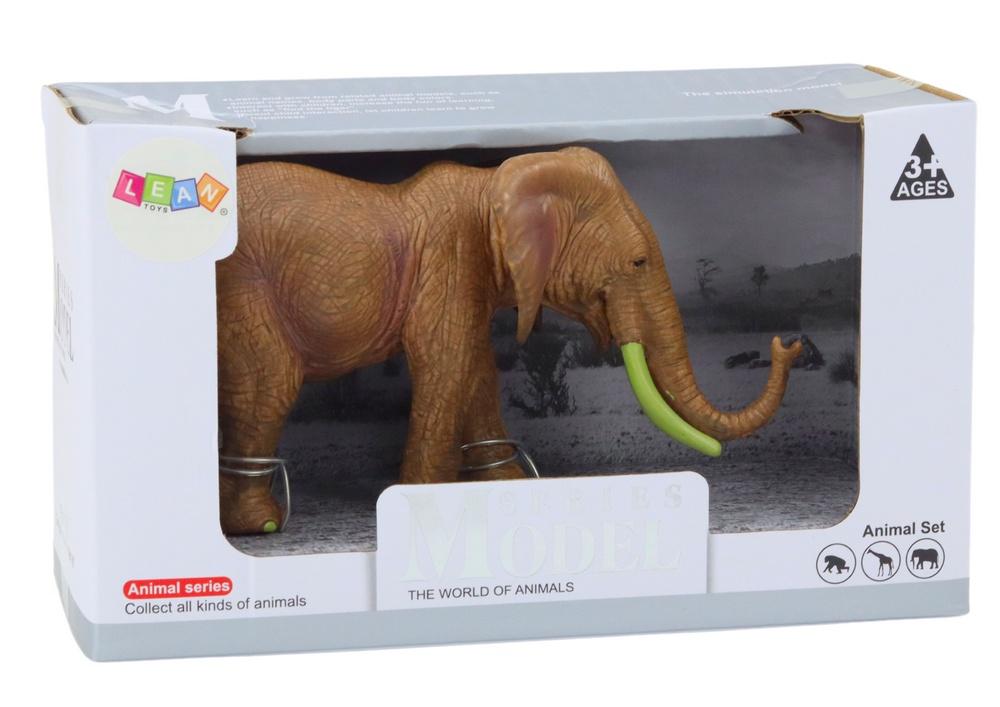 African Elephant Safari Figurine - 18cm Detaljerad Brun