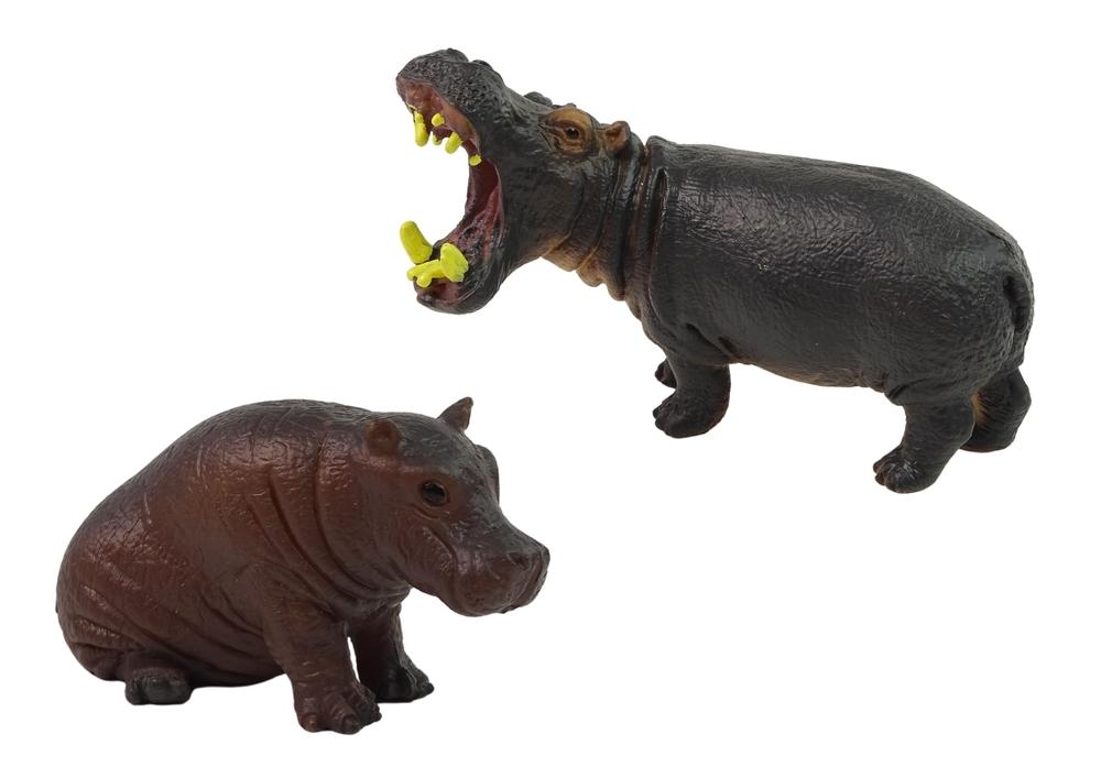 African Safari Hippo & Zebra Figurine Set - Detaljerad och hållbar