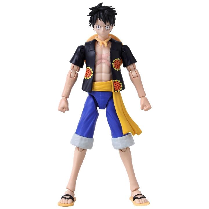 Anime Heroes One Piece Figur med tilbehør, 16 cm - Monkey D. Luffy (Dress rosa versjon)